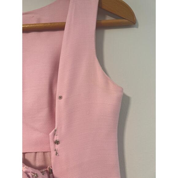 Vintage 1960s -70s Lord & Taylor Sleeveless Column Gown Pink Small Med JL - Picture 13 of 15